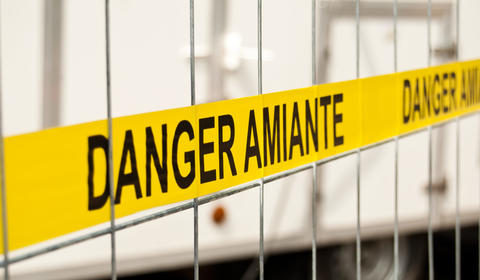 Signalisation d'avertissement : Danger Amiante