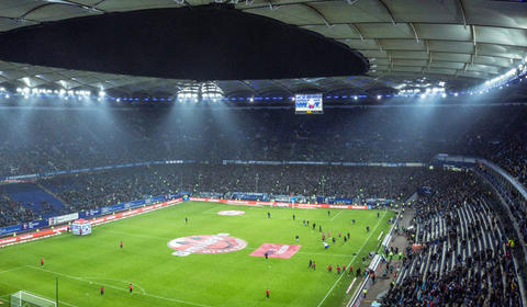 Vue des tribunes d'un stade de football
