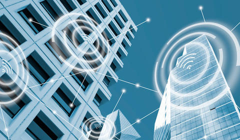 Immeubles connectés par des ondes